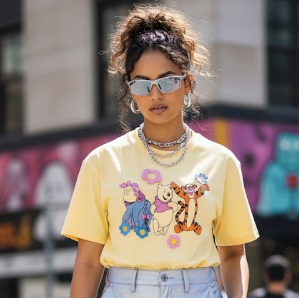 Disney Yellow Winnie the Pooh Short Sleeve Tee